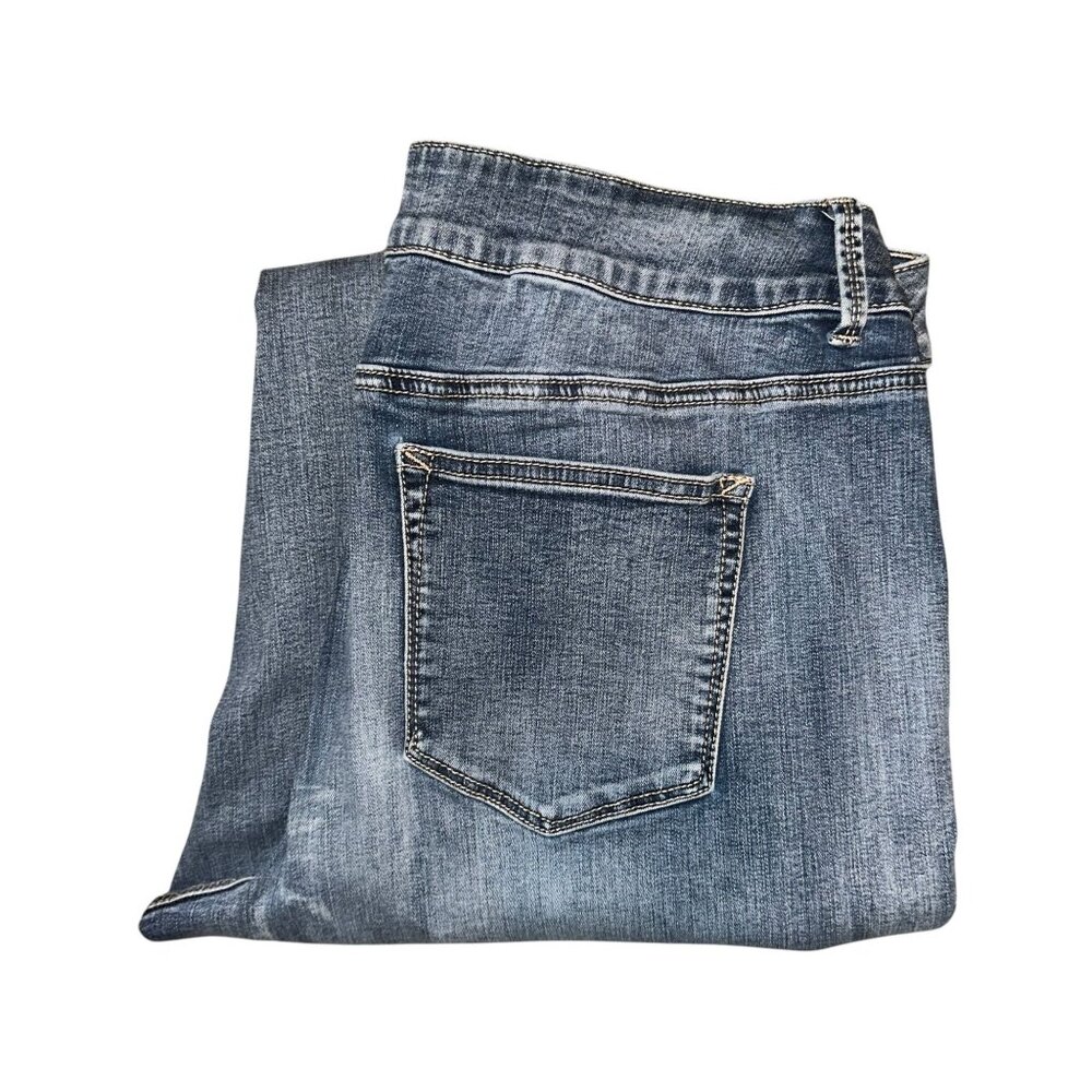 Maurices Plus Size Boyfriend Jeans Womens 20W 28 Light Wash Pockets Stretch Blue
